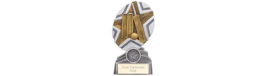 THE STARS CRICKET TROPHY - 3 SIZES - 130MM - 170MM